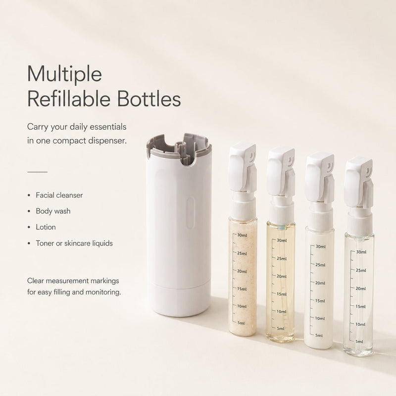 4 - in - 1 Travel Dispenser Bottle - Auranest