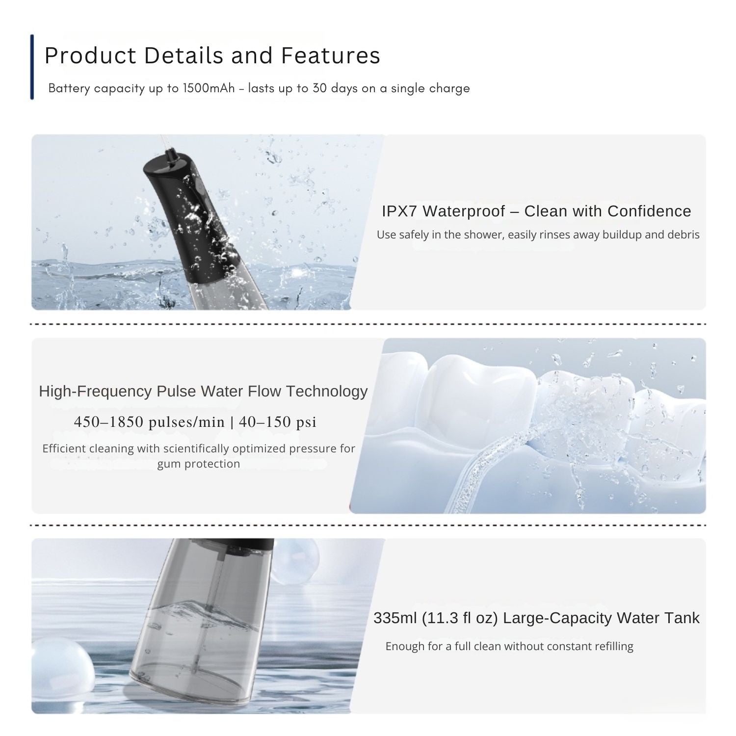Cordless Water Flosser Teeth Cleaning - Auranest Home